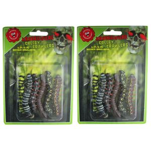 12x stuks horror decoratie rupsen 6 cm