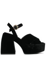 Nodaleto sandales Bulla 120 mm en velours - Noir - thumbnail