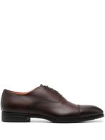 Santoni polished leather oxford shoes - Marron - thumbnail