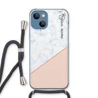 Marmer in stijl: iPhone 13 Transparant Hoesje met koord