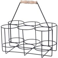 Home & Styling wijnflesfhouder 30x13x27 cm metaal/zwart