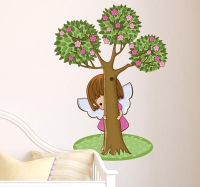 Sticker Kinderen verstopt engeltje