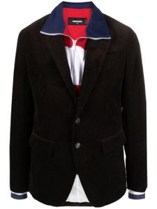 DSQUARED2 blazer superposé à simple boutonnage - Marron