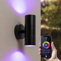 Blenda Smart Wandlamp LED - Wifi + Bluetooth - 11 Watt 800 lumen - RGBWW - IP44 waterdicht - GU10 - Up Down lamp - Zwart - Google Home, Amazon Alexa en Siri