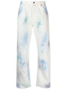 Haikure pantalon droit à effet aquarelle - Blanc