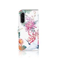 Samsung Galaxy A36 | Telefoonhoesje | Met pasjeshouder | Bird Flowers