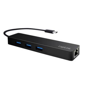 LogiLink UA0313 USB-C (USB 3.2 Gen 2) multiport hub Zwart