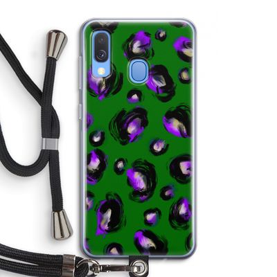 Green Cheetah: Samsung Galaxy A40 Transparant Hoesje met koord