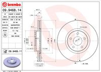 Remschijf BREMBO, Remschijftype: Binnen geventileerd, u.a. für Ford, Volvo - thumbnail