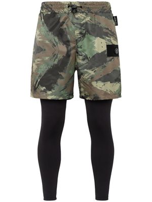 Plein Sport short de jogging à motif camouflage - Noir