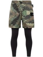 Plein Sport Running camouflage-print shorts - Noir