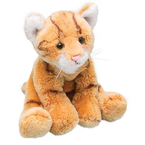 Suki Gifts Pluche kat knuffel - oranje / tabby - 12 cm - poes - katten