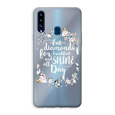 Diamonds: Samsung Galaxy A20s Transparant Hoesje