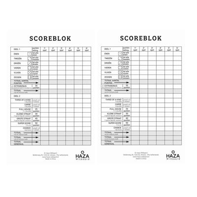 Sigel scoreblok Yahtzee 250 vellen - 2x - Dobbelspellen - Familiespelletjes