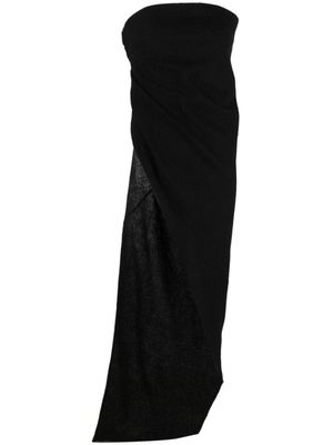 Rick Owens haut bustier en laine vierge à design asymétrique - Noir