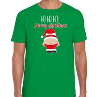 Fout kersttrui t-shirt voor heren - Kerstman - groen - Merry Christmas