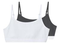 pepperts! 2 meisjes tops (134/140, Wit/donkergrijs)