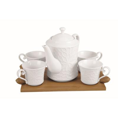 Set van koffiekopjes Home ESPRIT Wit Bamboe Porselein