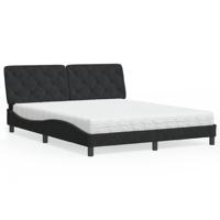 Bed met matras fluweel zwart 160x200 cm