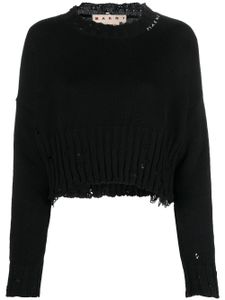 Marni pull crop à effet usé - Noir