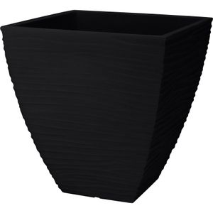 Pro Garden Plantenpot/bloempot Dunes - Tuin - stevig kunststof - antraciet - D40 x H42 cm   -