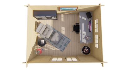 Blokhut - Tuinhuis Loya | 28 mm | vuren grijs geïmpregneerd