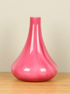Glazen flesvaas fuchsia/roze, 26 cm
