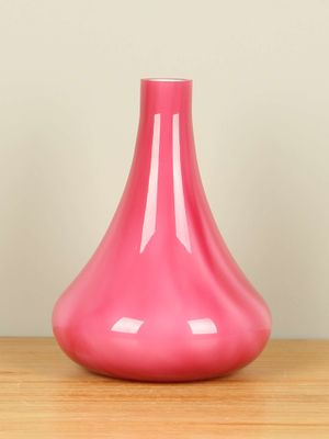 Glazen flesvaas fuchsia/roze, 26 cm