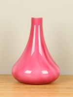 Glazen flesvaas fuchsia/roze, 26 cm - thumbnail
