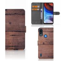 Motorola Moto E7i Power | E7 Power | Book Style Case | Old Wood