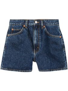 RE/DONE short en jean à taille mi-haute - Bleu