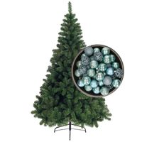 Bellatio Decorations kunst kerstboom 180 cm met kerstballen ijsblauw - Kunstkerstboom - thumbnail