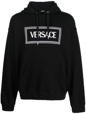 Versace hoodie à logo 90s Vintage brodé - Noir
