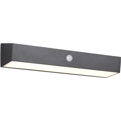LED Tuinverlichting - Trion Phaze - Wandlamp Buitenlamp - 1 Lichtpunt van 6 Watt - Natuurlijk Wit 4000K - Schemeringsensor - Bewegingssensor - IP44 - Zwart - Kunststof