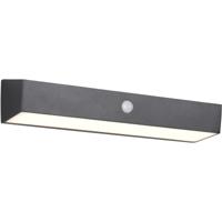 LED Tuinverlichting - Trion Phaze - Wandlamp Buitenlamp - 1 Lichtpunt van 6 Watt - Natuurlijk Wit 4000K - Schemeringsensor - Bewegingssensor - IP44 - Zwart - Kunststof