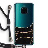 Gouden marmer: Huawei Mate 20 Pro Transparant Hoesje met koord