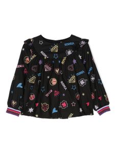 SONIA RYKIEL ENFANT blouse en coton à motif brodé - Noir