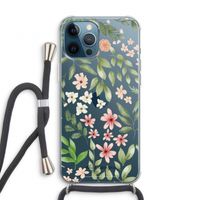 Botanical sweet flower heaven: iPhone 12 Pro Transparant Hoesje met koord