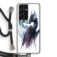 Yin Yang Dragons: Samsung Galaxy S21 Ultra Transparant Hoesje met koord