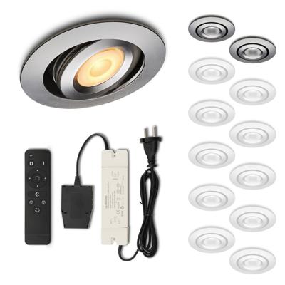 Set LED-inbouwspot met afstandsbediening Piccolo zilver 3W dimbaar 1-12 stuks