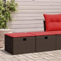 2-delige Loungeset met kussens poly rattan acacia bruin
