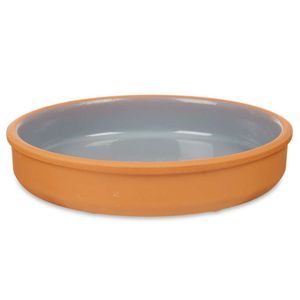 Tapas/hapjes serveren/oven schaal terracotta/grijs 23 x 4 cm