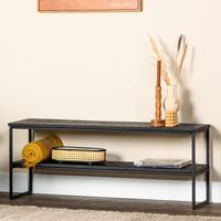 Haluta TV-meubel Maurits - B120 x D30 x H45 cm - Aged Teak - Zwart Haluta TV-meubel Maurits - B120 x D30 x H45 cm - Aged Teak - Zwart