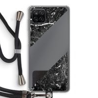 Zwart marmer: Samsung Galaxy A12 Transparant Hoesje met koord