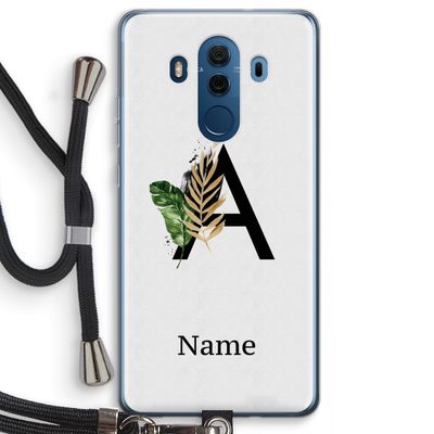 Charcoal Flora: Huawei Mate 10 Pro Transparant Hoesje met koord