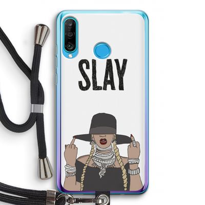 Slay All Day: Huawei P30 Lite Transparant Hoesje met koord