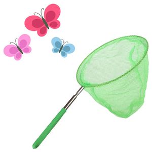 Vlindernet/insectennet - groen - metaal - 38,5 tot 86 cm - Telescopisch - Vlindernetjes