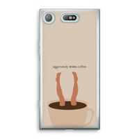 Aggressively drinks coffee: Sony Xperia XZ1 Compact Transparant Hoesje