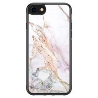 iPhone SE 2020 glazen hardcase - Parelmoer marmer