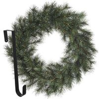 Kerstkrans 60 cm - groen - met hanger/ophanghaak - kerstversiering